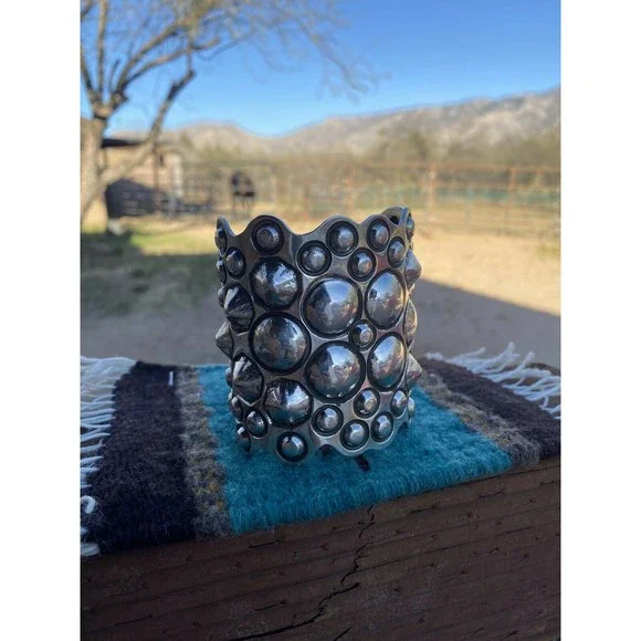 Navajo Sterling Silver Cuff Bracelet By Cody Willie Signed & Stamped - Picture 6 of 8